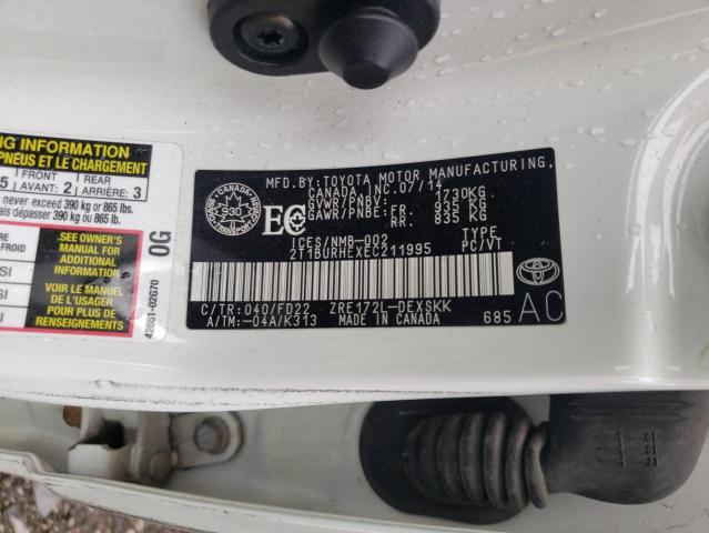 Photo 10 from auction – 2014 TOYOTA COROLLA L with VIN 2T1BURHEXEC211995