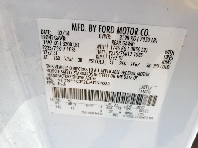 Photo 10 from auction – 2014 FORD F150 with VIN 1FTNF1CF2EKD64037