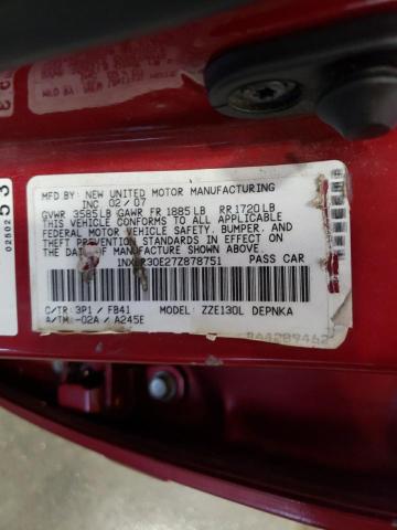 Photo 10 from auction – 2007 TOYOTA COROLLA CE with VIN 1NXBR30E27Z878751