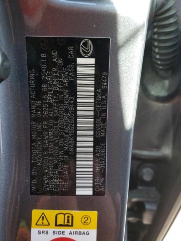 Photo 10 from auction – 2016 LEXUS ES 350 with VIN 58ABK1GG2GU019443
