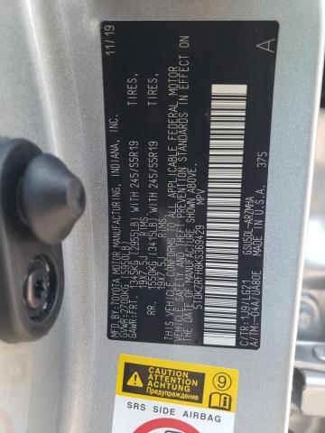 Photo 10 from auction – 2019 TOYOTA HIGHLANDER with VIN 5TDKZRFH8KS369429