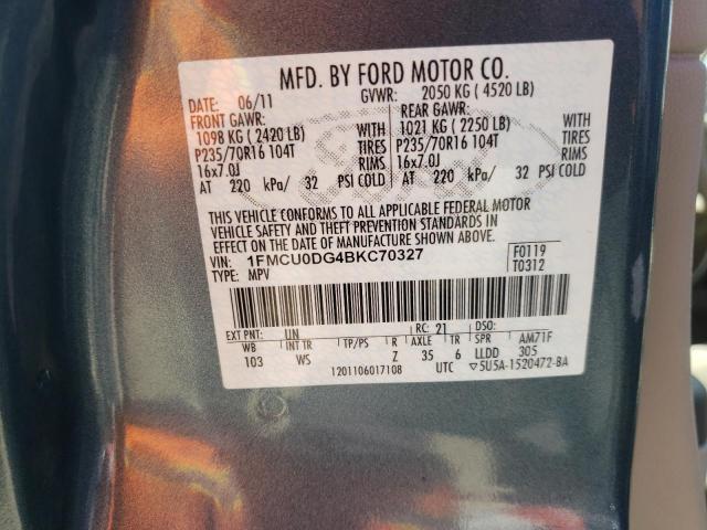 Photo 10 from auction – 2011 FORD ESCAPE 4D with VIN 1FMCU0DG4BKC70327