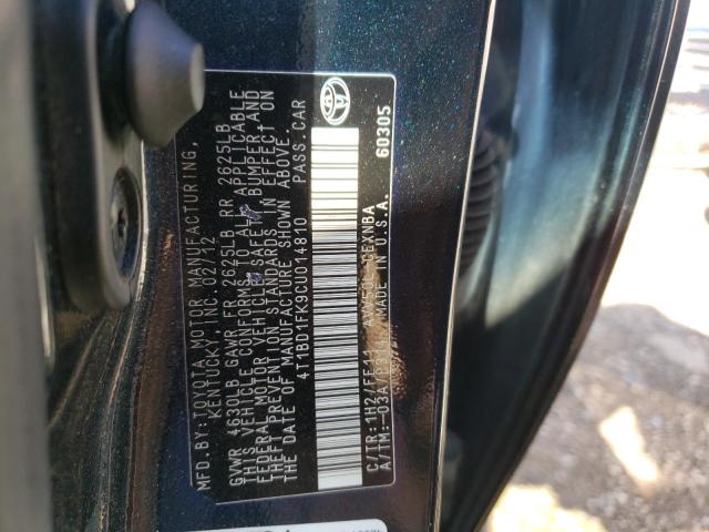Photo 10 from auction – 2012 TOYOTA CAMRY HYBR with VIN 4T1BD1FK9CU014810