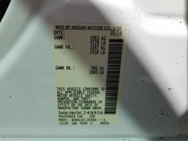 Photo 10 from auction – 2019 NISSAN ALTIMA S with VIN 1N4BL4BV2KC249956