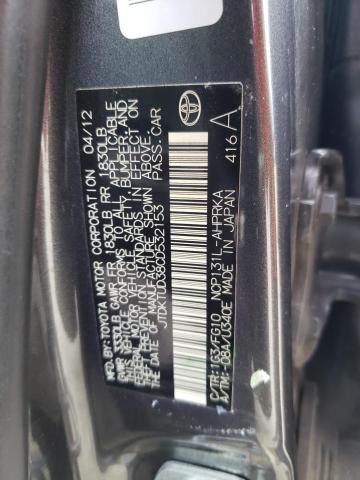 Photo 10 from auction – 2012 TOYOTA YARIS with VIN JTDKTUD38CD532153