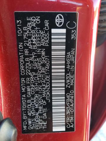 Photo 10 from auction – 2014 TOYOTA PRIUS with VIN JTDKN3DU0E1746071