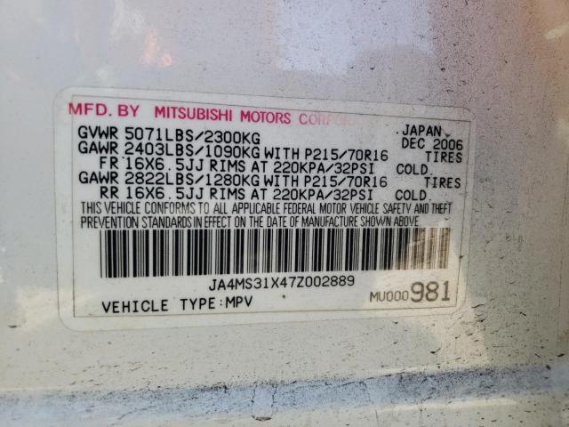 Photo 10 from auction – 2007 MITSUBISHI OUTLANDER with VIN JA4MS31X47Z002889