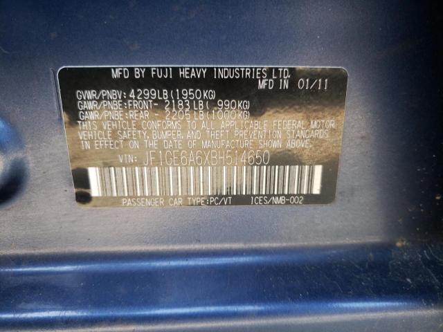 Photo 10 from auction – 2011 SUBARU IMPREZA 2. with VIN JF1GE6A6XBH514650