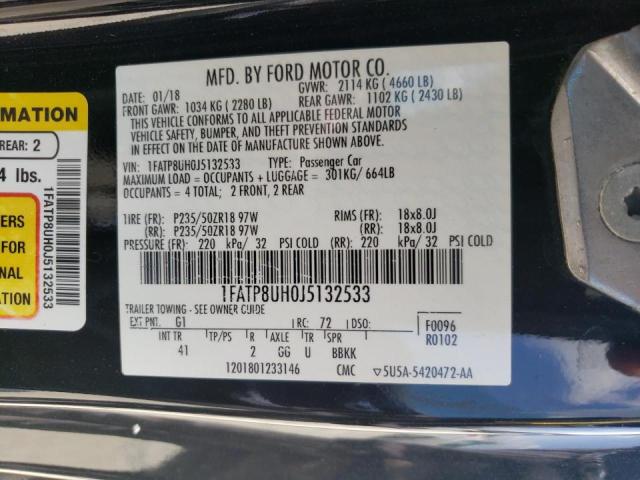 Photo 10 from auction – 2018 FORD MUSTANG with VIN 1FATP8UH0J5132533