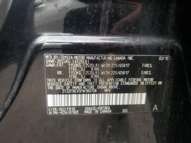 Photo 10 from auction – 2015 TOYOTA RAV4 LE with VIN 2T3ZFREV5FW180708