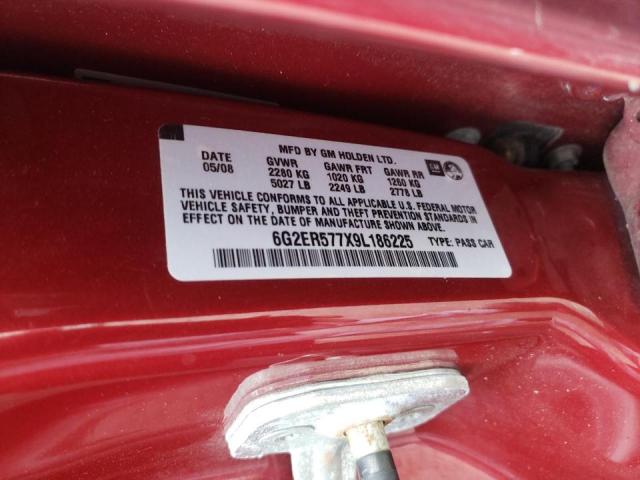 Photo 10 from auction – 2009 PONTIAC G8 with VIN 6G2ER577X9L186225