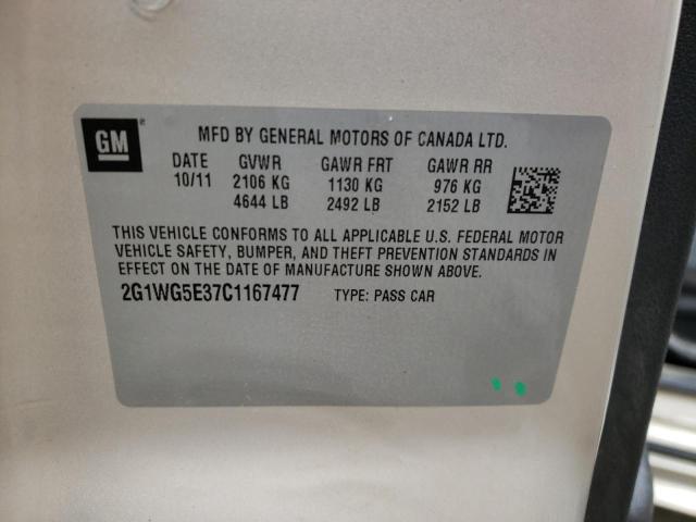 Photo 10 from auction – 2012 CHEVROLET IMPALA LT with VIN 2G1WG5E37C1167477