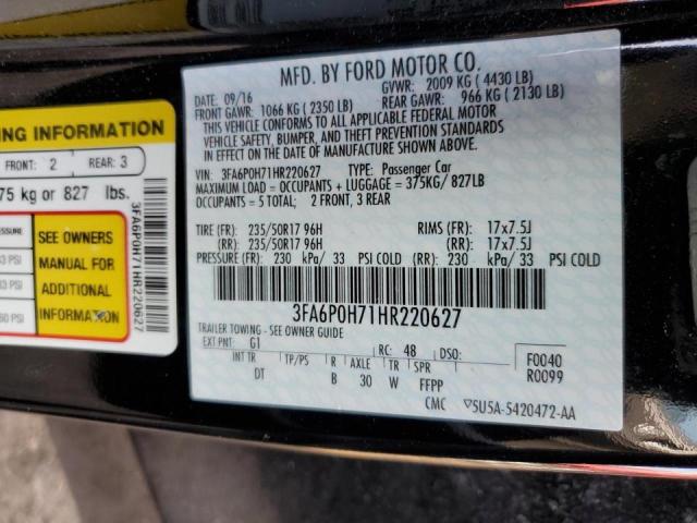 Photo 10 from auction – 2017 FORD FUSION SE with VIN 3FA6P0H71HR220627