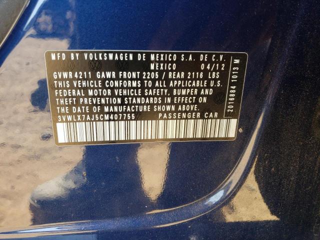 Photo 10 from auction – 2012 VOLKSWAGEN JETTA SEL with VIN 3VWLX7AJ5CM407755