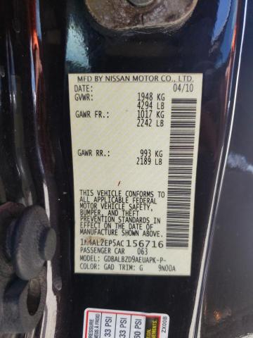 Photo 10 from auction – 2010 NISSAN ALTIMA S with VIN 1N4AL2EP5AC156716