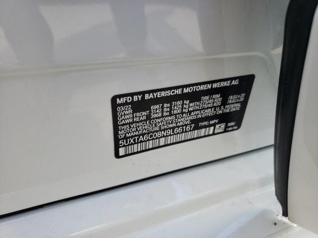 Photo 10 from auction – 2022 BMW X5 XDRIVE4 with VIN 5UXTA6C08N9L66167