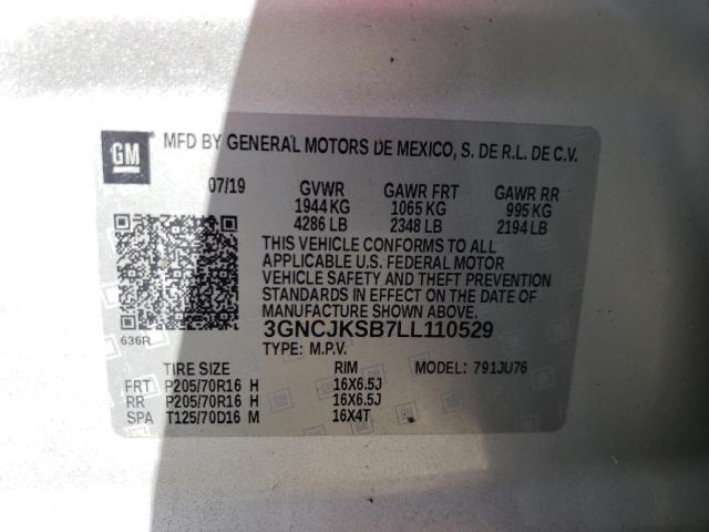 Photo 10 from auction – 2020 CHEVROLET TRAX LS with VIN 3GNCJKSB7LL110529