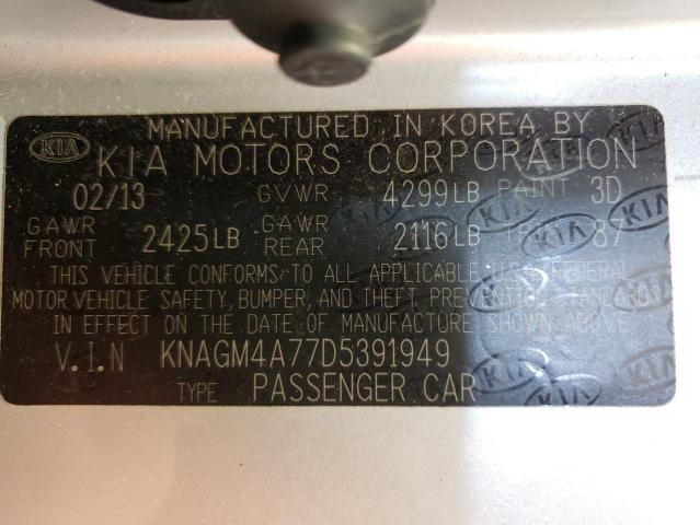 Photo 10 from auction – 2013 KIA OPTIMA LX with VIN KNAGM4A77D5391949