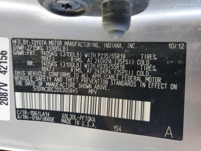 Photo 10 from auction – 2013 TOYOTA SIENNA XLE with VIN 5TDYK3DC2DS305845