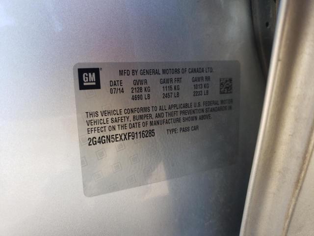 Photo 10 from auction – 2015 BUICK REGAL PREM with VIN 2G4GN5EXXF9116285