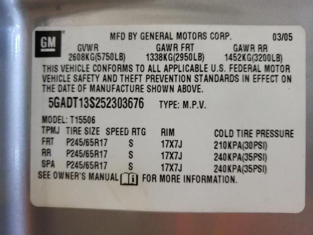 Photo 10 from auction – 2005 BUICK RAINIER CX with VIN 5GADT13S252303676