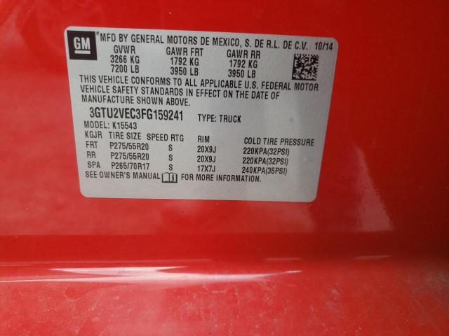 Foto 10 de la subasta – 2015 GMC SIERRA K15 con VIN 3GTU2VEC3FG159241