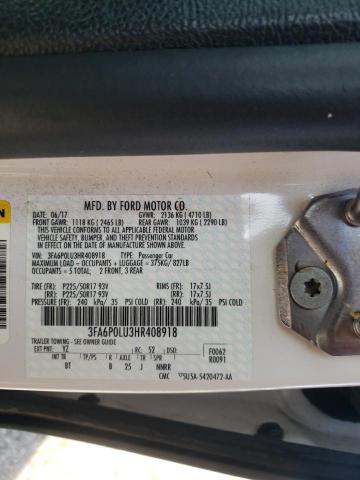 Photo 10 from auction – 2017 FORD FUSION SE with VIN 3FA6P0LU3HR408918