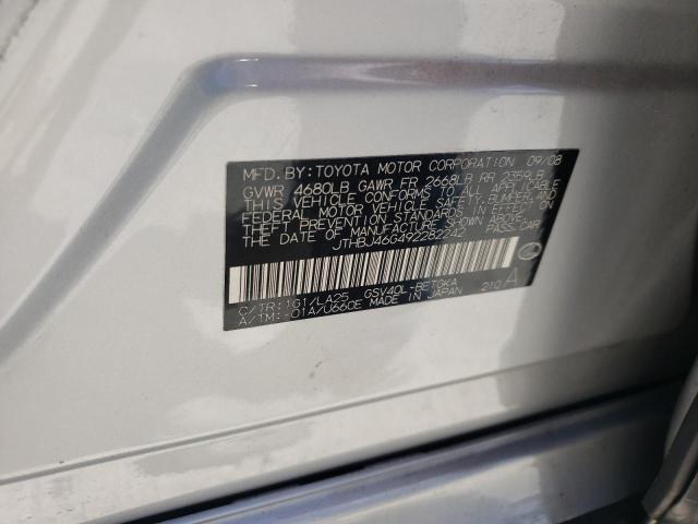 Photo 10 from auction – 2009 LEXUS ES 350 with VIN JTHBJ46G492282242