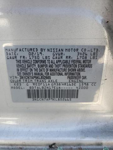 Photo 10 from auction – 2019 NISSAN VERSA S with VIN 3N1CN7AP9KL852665