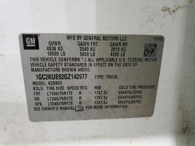 Photo 10 from auction – 2016 CHEVROLET SILVERADO with VIN 1GC2KUE82GZ142977