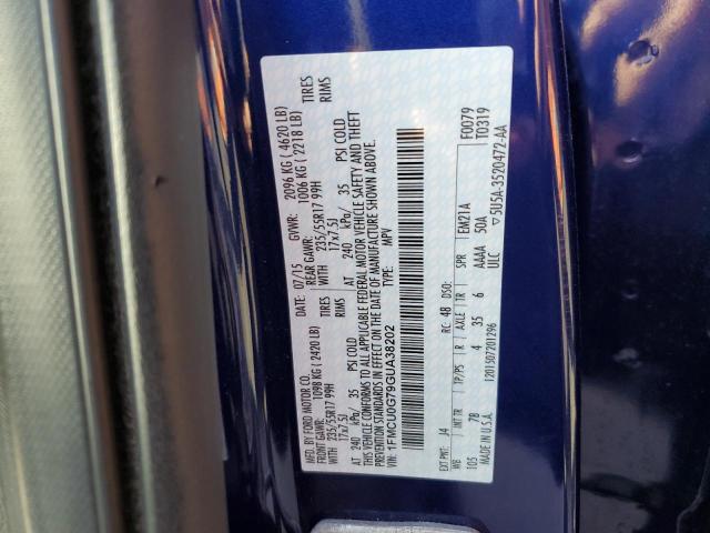 Photo 10 from auction – 2016 FORD ESCAPE SE with VIN 1FMCU0G79GUA38202