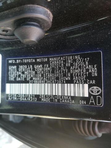 Photo 10 from auction – 2017 TOYOTA COROLLA L with VIN 2T1BURHE3HC873874