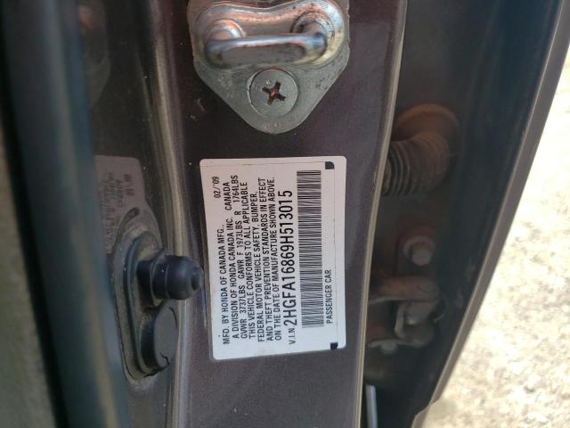 Photo 10 from auction – 2009 HONDA CIVIC EX with VIN 2HGFA16869H513015
