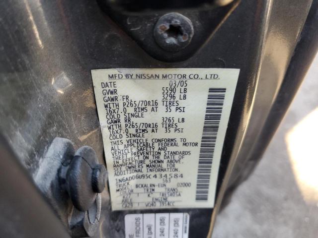 Photo 10 from auction – 2005 NISSAN FRONTIER K with VIN 1N6AD06U95C434584