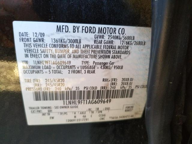 Photo 10 from auction – 2010 LINCOLN MKS with VIN 1LNHL9FT1AG609649
