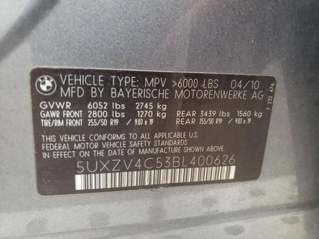Photo 10 from auction – 2011 BMW X5 XDRIVE3 with VIN 5UXZV4C53BL400626