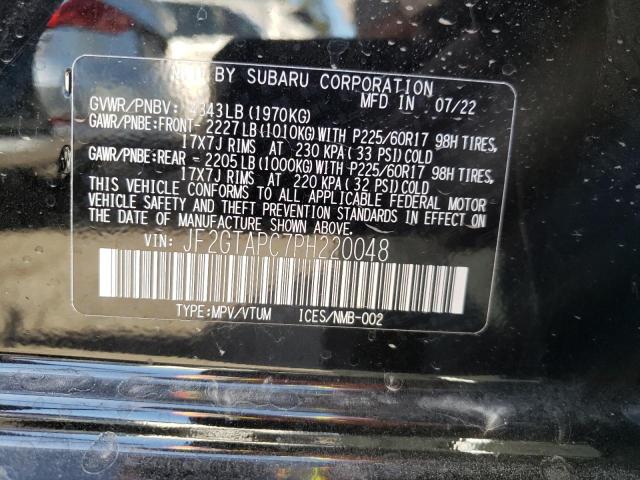 Photo 10 from auction – 2023 SUBARU CROSSTREK with VIN JF2GTAPC7PH220048