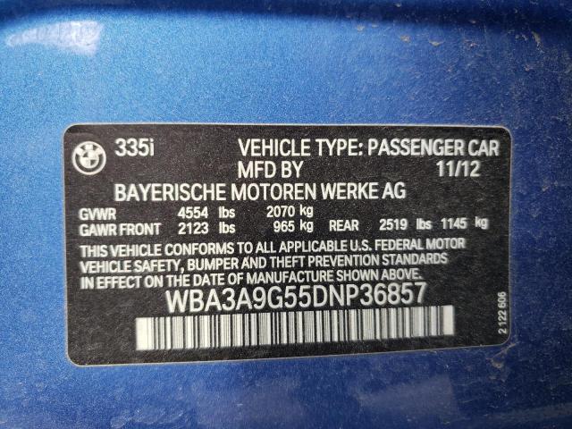 Photo 10 from auction – 2013 BMW 335 I with VIN WBA3A9G55DNP36857