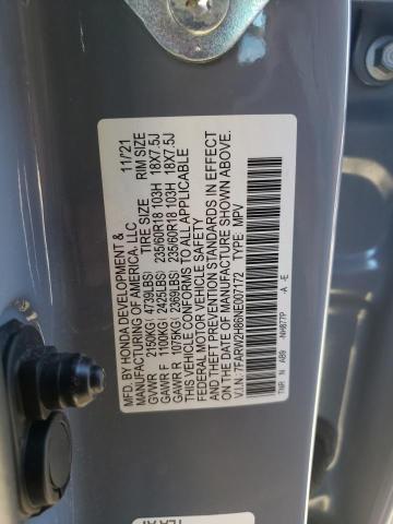 Photo 10 from auction – 2022 HONDA CR-V EXL with VIN 7FARW2H86NE007172