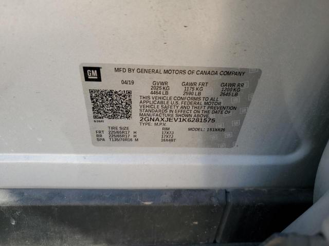 Photo 10 from auction – 2019 CHEVROLET EQUINOX LT with VIN 2GNAXJEV1K6281575