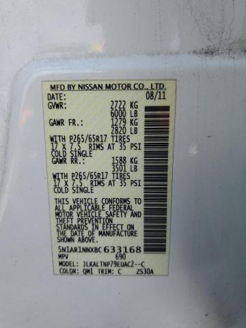 Photo 10 from auction – 2011 NISSAN PATHFINDER with VIN 5N1AR1NNXBC633168