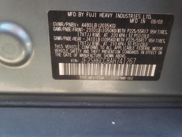 Photo 10 from auction – 2010 SUBARU FORESTER 2 with VIN JF2SH6CC8AH741267