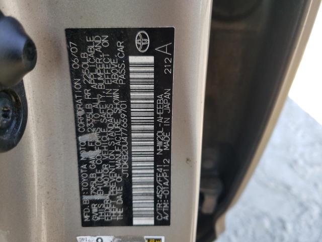 Photo 10 from auction – 2007 TOYOTA PRIUS with VIN JTDKB20U477669701
