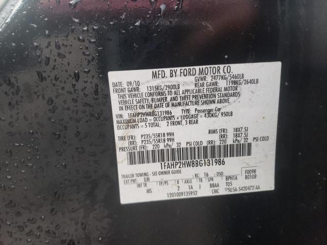 صورة رقم 10 من المزاد - 2011 FORD TAURUS SEL مع VIN 1FAHP2HW8BG131986