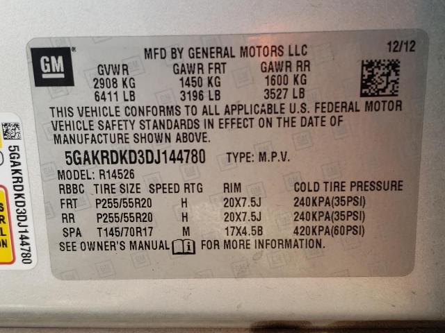 Photo 10 from auction – 2013 BUICK ENCLAVE with VIN 5GAKRDKD3DJ144780
