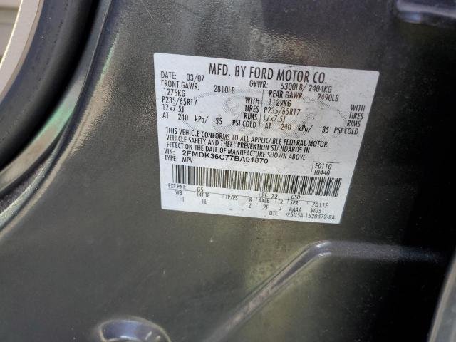 Photo 10 from auction – 2007 FORD EDGE with VIN 2FMDK36C77BA91870