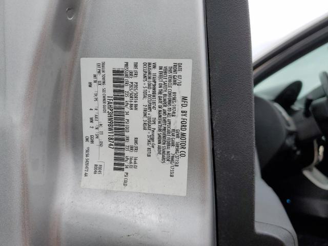 Photo 10 from auction – 2011 FORD FOCUS SEL with VIN 1FAHP3HN9BW118747