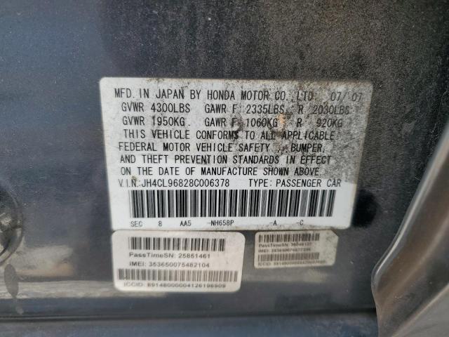 Photo 10 from auction – 2008 ACURA TSX with VIN JH4CL96828C006378