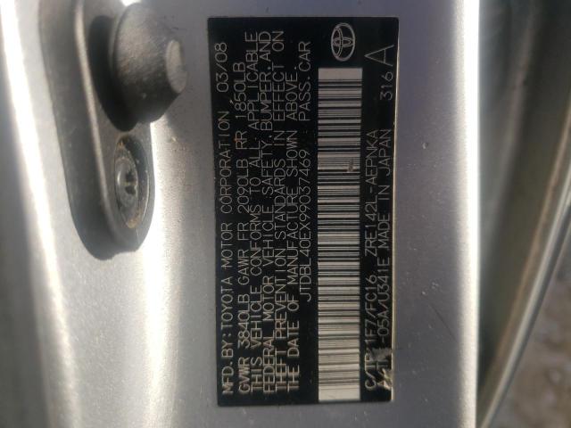 Photo 10 from auction – 2009 TOYOTA COROLLA BA with VIN JTDBL40EX99037469