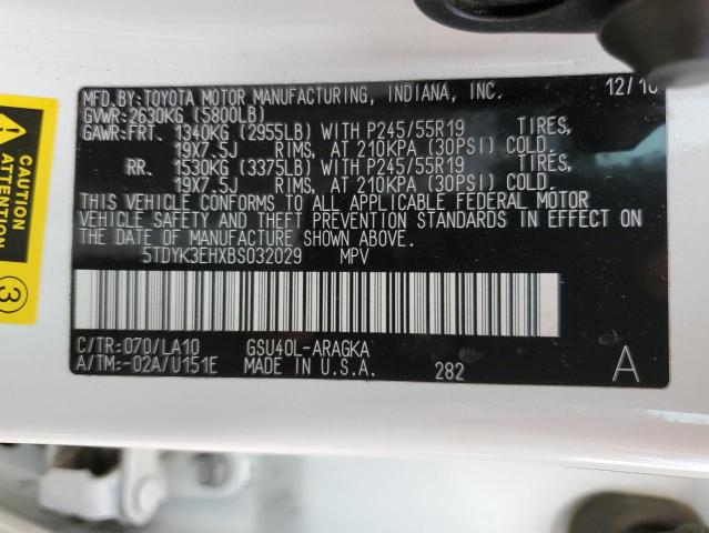 Photo 10 from auction – 2011 TOYOTA HIGHLANDER with VIN 5TDYK3EHXBS032029